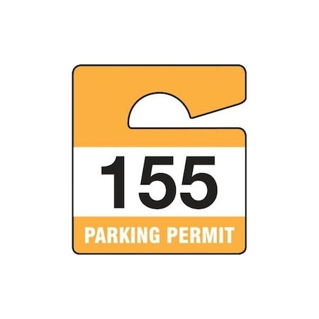 Accuform Parking Permit Tag, Numbered 400-499, Brown, 3in x 2.75in, Laminated PF-Cardstock, 100PK TNT820BRE